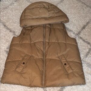 Woman’s Tan Puffer Vest